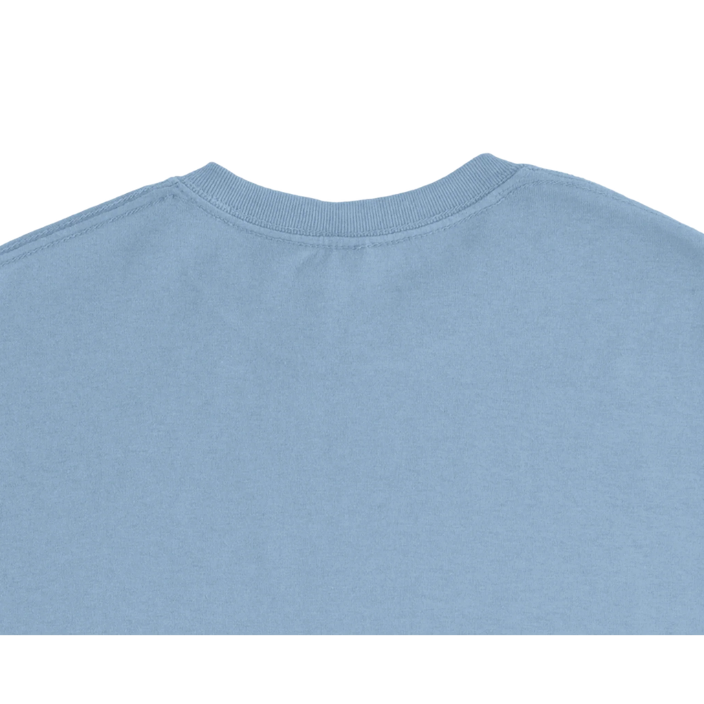 Light blue unisex crew-neck tee, back view (no graphic visible)