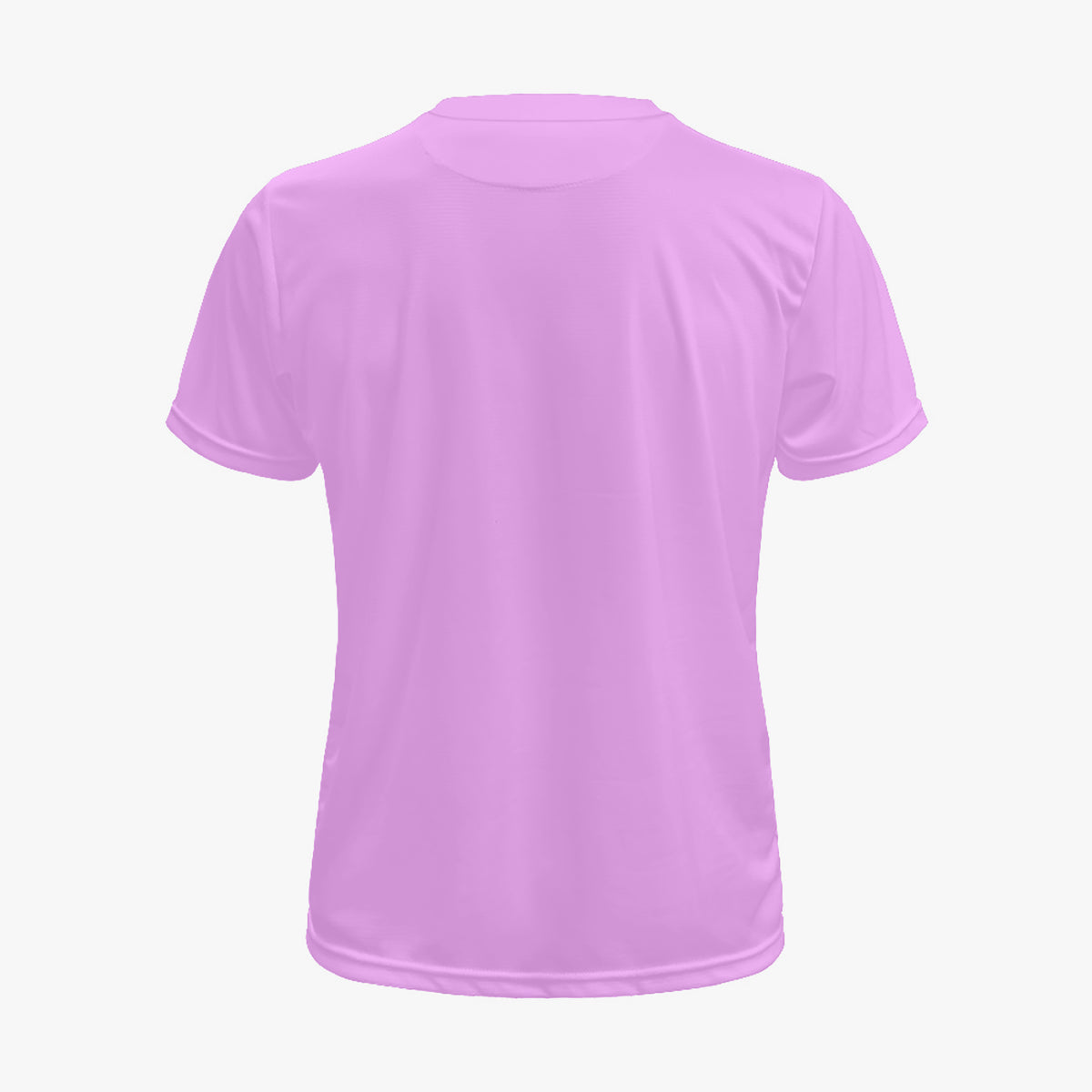 Pink performance jersey T-shirt, plain back view with no visible graphic