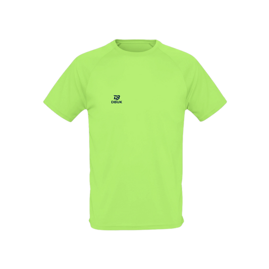 Unisex dragon boat sports jersey, neon green with DBUK logo on chest