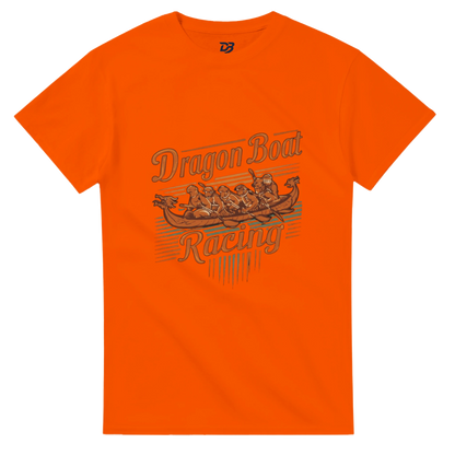 Orange unisex t-shirt with Dragon Boat Racing logo graphic on front