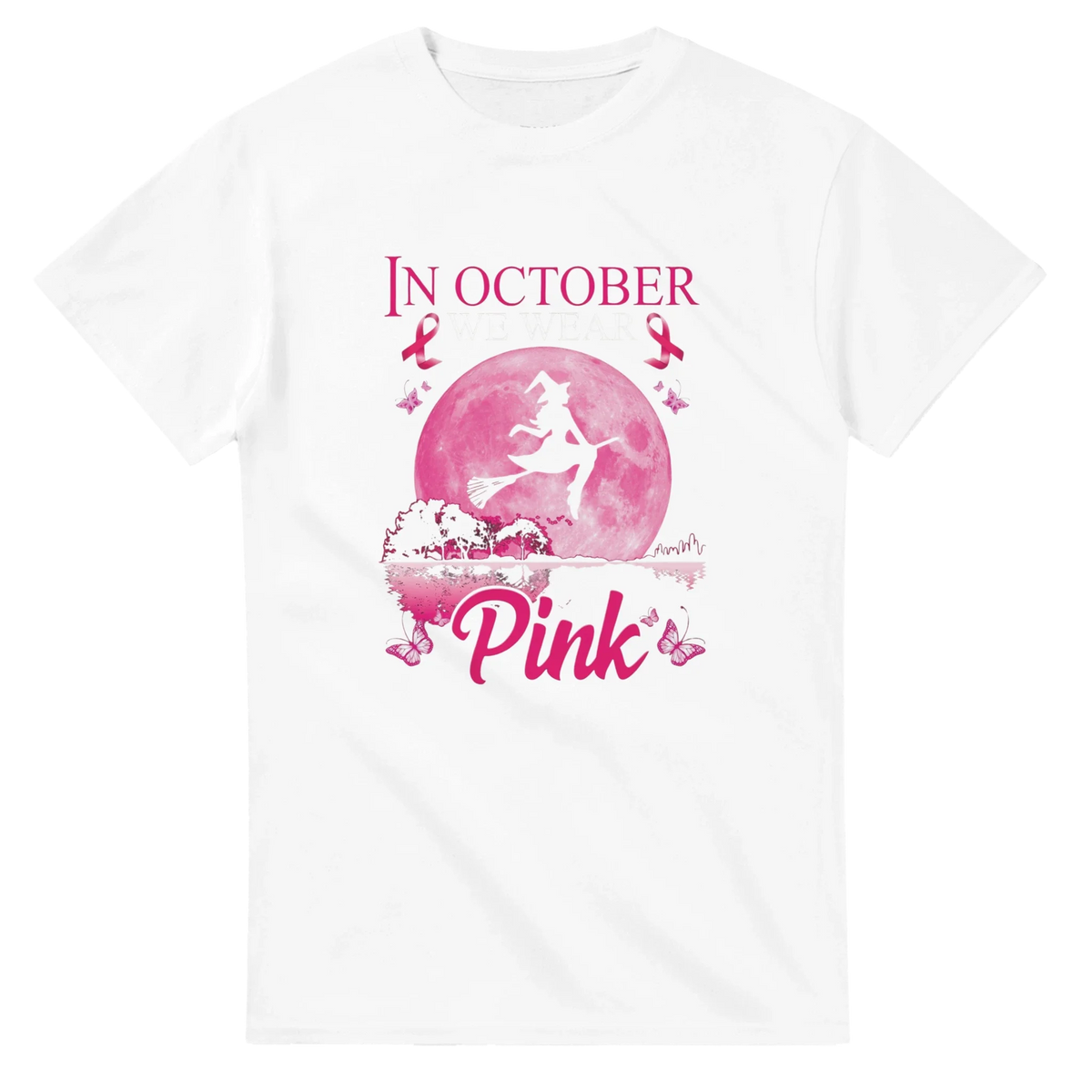 Unisex white T-shirt with pink dragon boat graphic and 'Pink' lettering