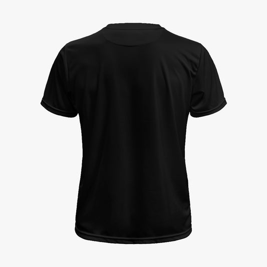 Black performance paddler shirt, plain back with crew neck and short sleeves
