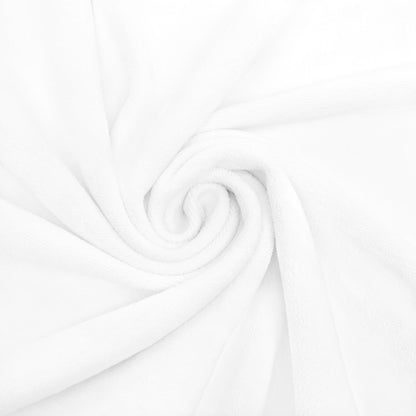 White quick-dry towel fabric close-up with soft smooth microfiber texture