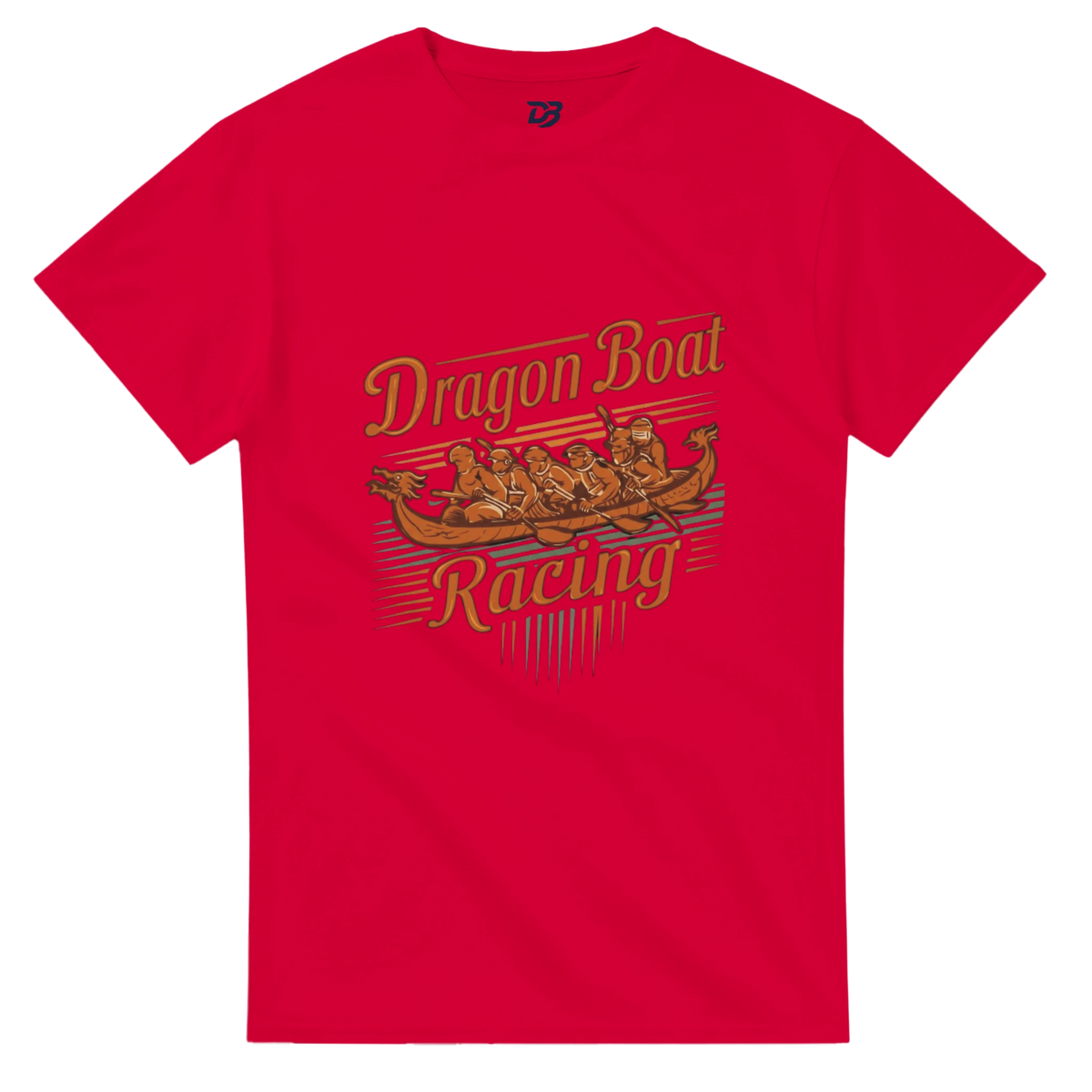 Red unisex t-shirt with Dragon Boat Racing logo graphic on front