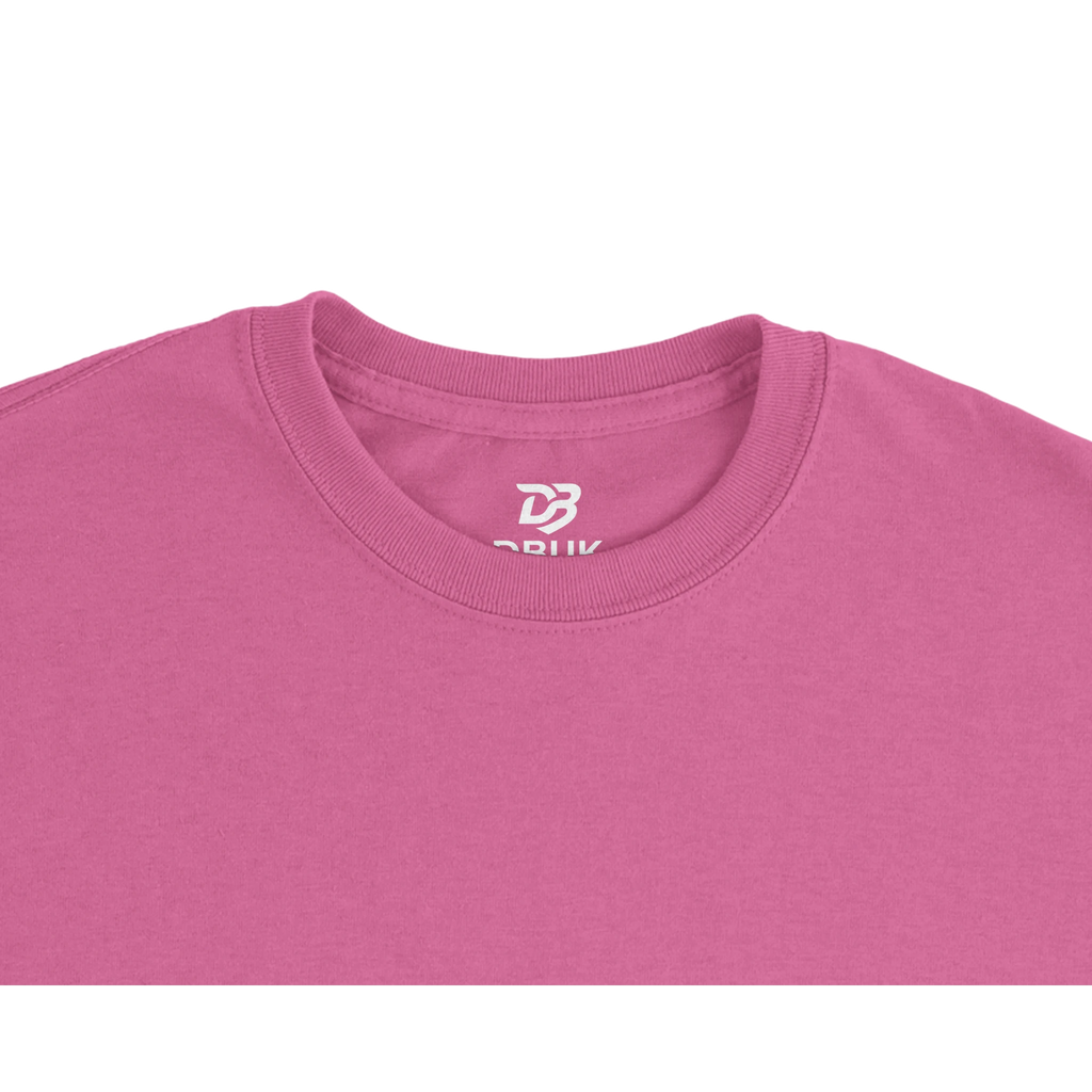 Azalea pink unisex T-shirt crew neck with small chest logo