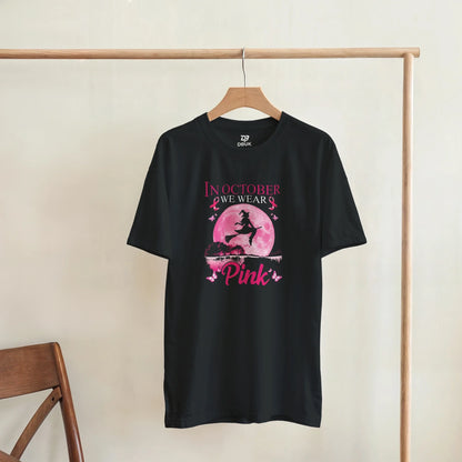 Unisex black T-shirt with pink dragon boat graphic and 'Pink' lettering