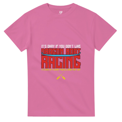 Unisex dragon boat racing team t-shirt in pink with front graphic print