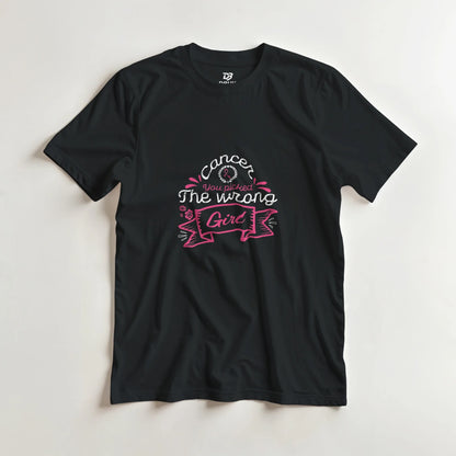 Black unisex T-shirt with pink ribbon and dragon boat graphic